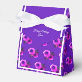Caja Para Regalos illusima Purple Flower Pattern Regalo de cumpleaño