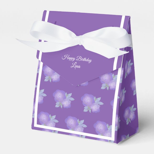 Caja Para Regalos illusima Purple Rosas Blue Birday Gift/ (Front Side)