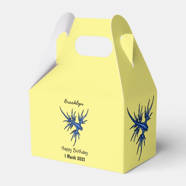 Caja Para Regalos Ilustración de babosa marina dragón azul (Front Side)