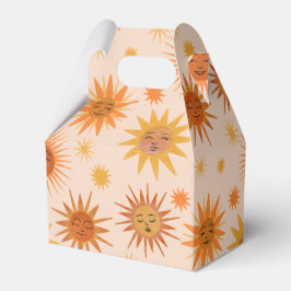 Caja Para Regalos Ilustracion de color de agua Naranja de Sun Face