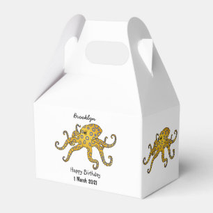 Caja Para Regalos Ilustración de dibujos animados de pulpo de anillo