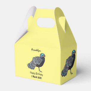 Caja Para Regalos ilustración de dibujos animados del pavo real fais