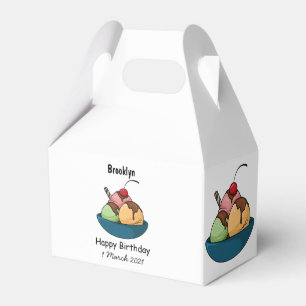 Caja Para Regalos Ilustracion de helado personalizado