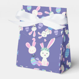 Caja Para Regalos Ilustracion de huevos y conejillos de Pascua
