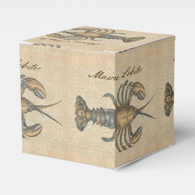 Caja Para Regalos Ilustracion de langosta Antique Maine (Costado Anverso)