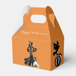 Caja Para Regalos ilustración de moda de halloween con escoba