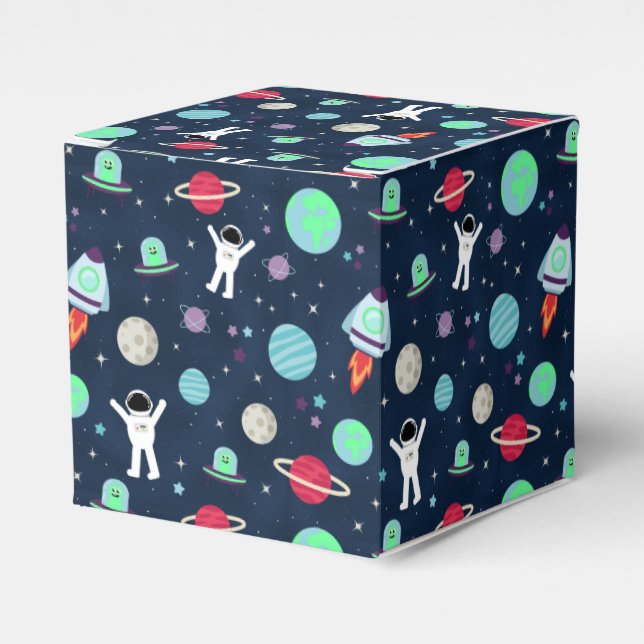 Caja Para Regalos Ilustracion de patrón de espacio (Costado Anverso)