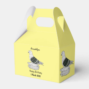 Caja Para Regalos Ilustracion de personalizado de ave de pichón Escu