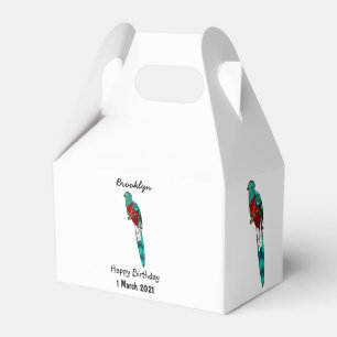 Caja Para Regalos Ilustracion de personalizado de aves quetzales res