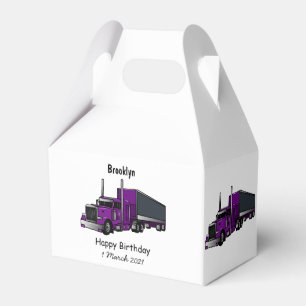 Caja Para Regalos Ilustracion de personalizado de camiones semirremo