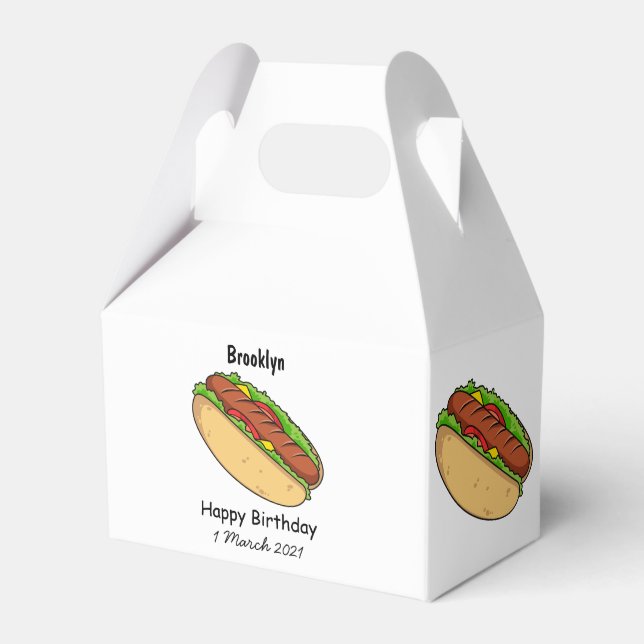 Caja Para Regalos Ilustracion de personalizado de hot dog (Front Side)