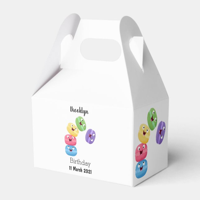 Caja Para Regalos Ilustracion de personalizado de macarons graciosos (Front Side)