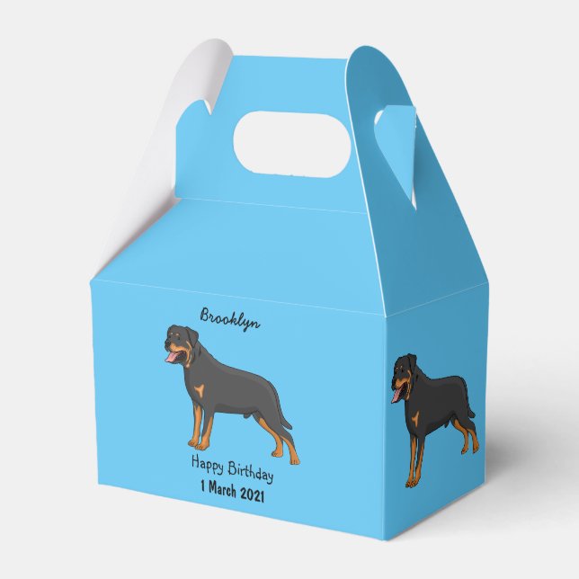 Caja Para Regalos Ilustracion de personalizado de perro de Rottweile (Front Side)