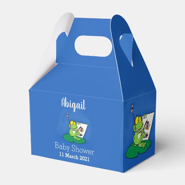 Caja Para Regalos Ilustracion de personalizado de rana verde lindo (Front Side)