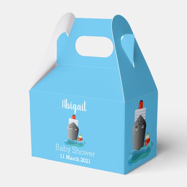 Caja Para Regalos Ilustracion de personalizado de remolcador de barc (Front Side)