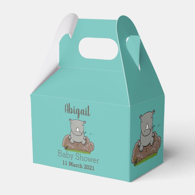 Caja Para Regalos Ilustracion de personalizado de rinocerontes (Front Side)