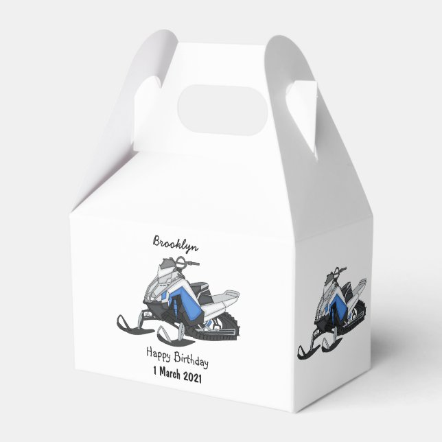 Caja Para Regalos Ilustracion de personalizado para motos de nieve (Front Side)