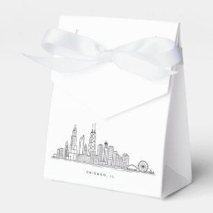 Caja Para Regalos Ilustración del paisaje urbano de Chicago IL