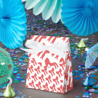 Caja Para Regalos Ilustración en acuarela de lazos rojos