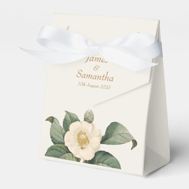 Caja Para Regalos Ilustracion floral blanco simple | BODA (Front Side)