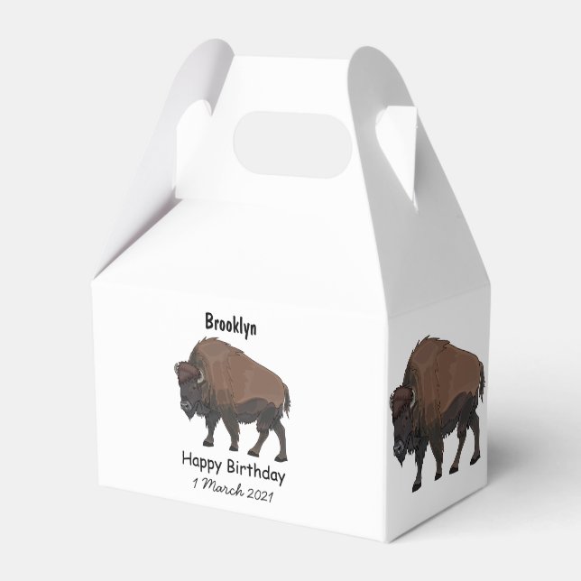 Caja Para Regalos Ilustracion personalizado Bison (Front Side)