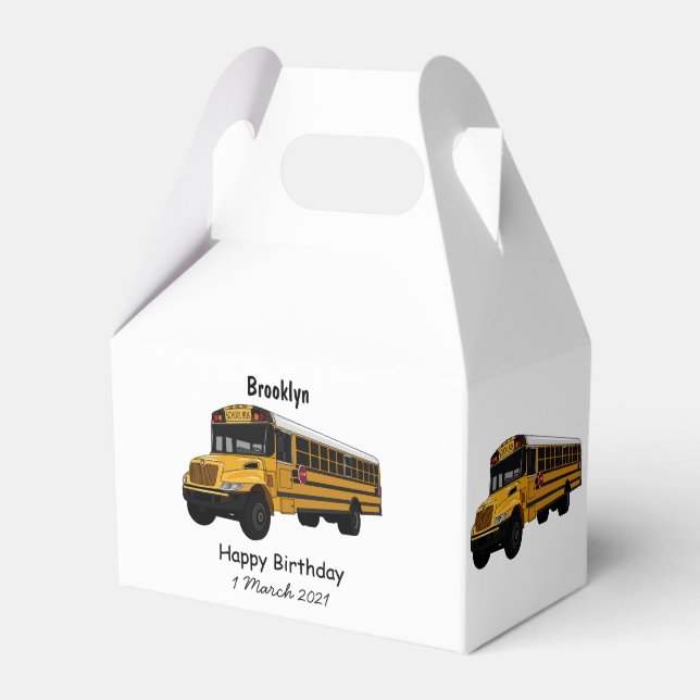 Caja Para Regalos Ilustracion personalizado de autobús escolar (Front Side)