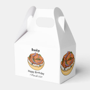 Caja Para Regalos Ilustracion personalizado de bagel de Salmon