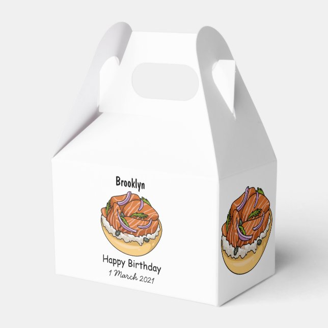 Caja Para Regalos Ilustracion personalizado de bagel de Salmon (Front Side)