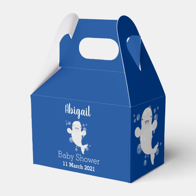 Caja Para Regalos Ilustracion personalizado de ballenas de la beluga (Front Side)
