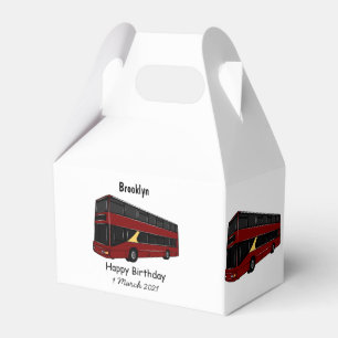 Caja Para Regalos Ilustracion personalizado de bus de dos pisos