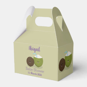 Caja Para Regalos Ilustracion personalizado de cocos kawaii alegres