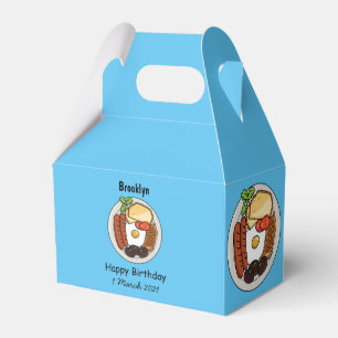 Caja Para Regalos Ilustracion personalizado de desayuno inglés