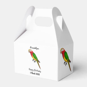 Caja Para Regalos Ilustracion personalizado de loro feliz