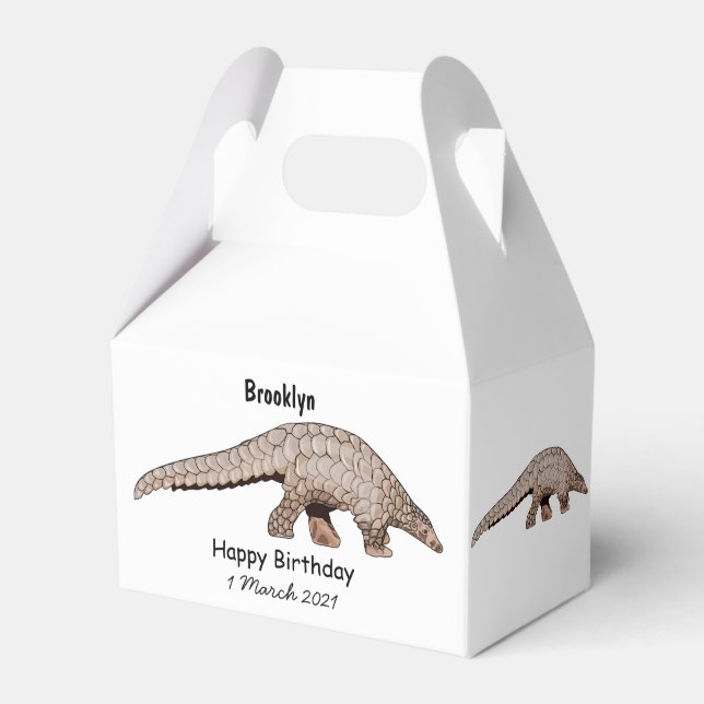 Caja Para Regalos Ilustracion personalizado de Pangolin (Front Side)
