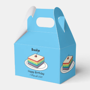Caja Para Regalos Ilustracion personalizado de pastel de arcoiris