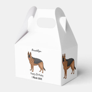 Caja Para Regalos Ilustracion personalizado de perro pastor alemán