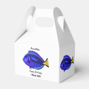 Caja Para Regalos Ilustracion personalizado de pescado tang azul