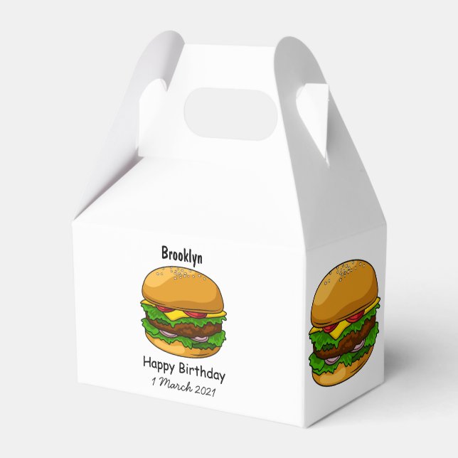 Caja Para Regalos Ilustracion personalizado Hamburger (Front Side)