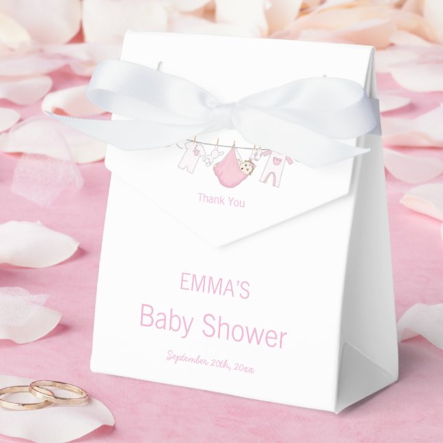 Caja Para Regalos Ilustracion rosa lindo Baby Shower Gracias (Boda)