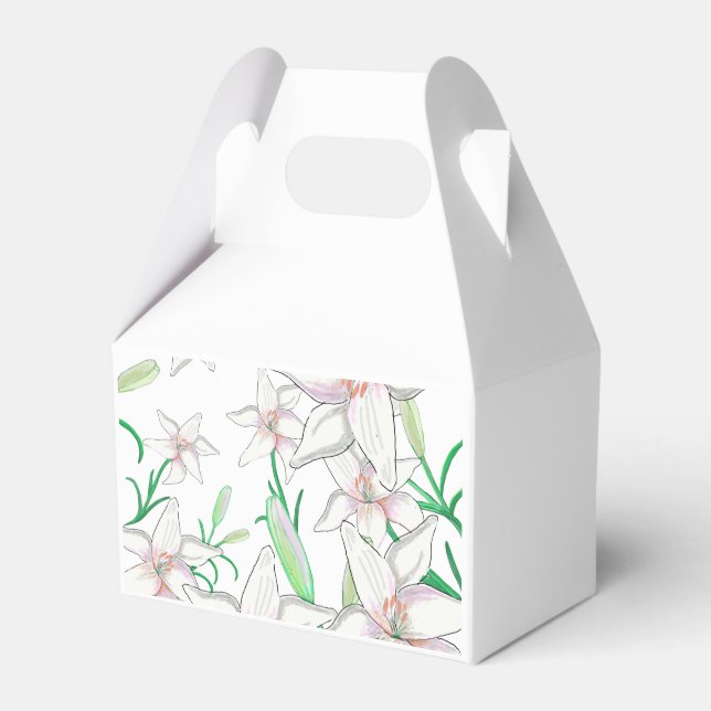 Caja Para Regalos Ilustracion White Lilies (Front Side)