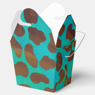 Caja Para Regalos Impresión dálmata marrón y Verde azulada