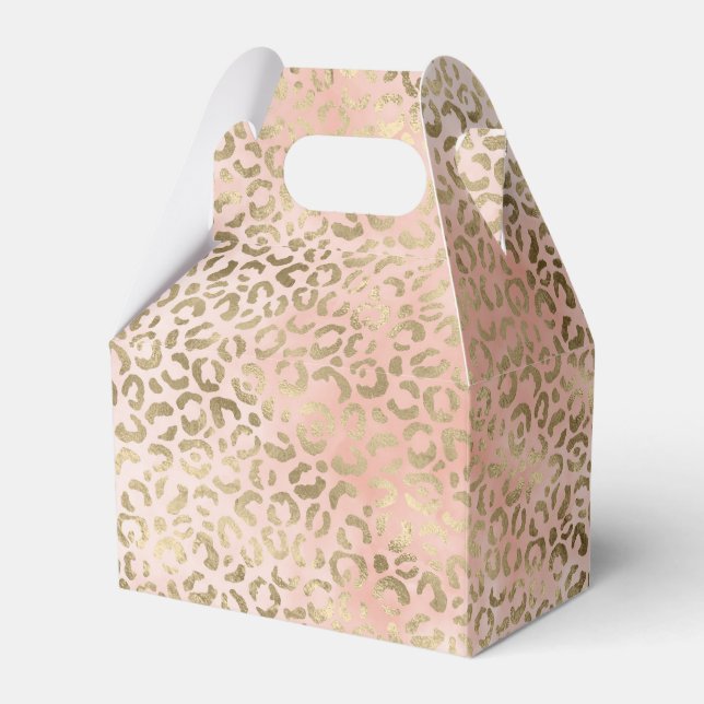 Caja Para Regalos Impresión de animales de leopardo de oro de Rubor  (Front Side)
