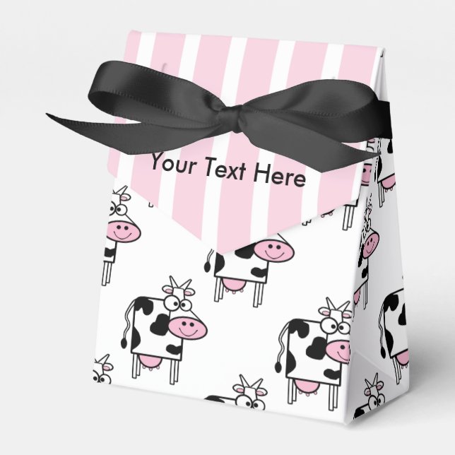 Caja Para Regalos Impresión de animales de vaca sonriente personaliz (Front Side)