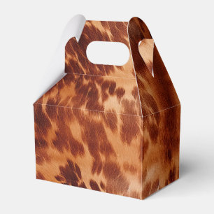 Caja Para Regalos Impresión de animales Pieles de vaca marrones