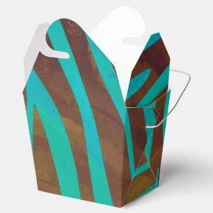 Caja Para Regalos Impresión de cebra Brown y Verde azulada