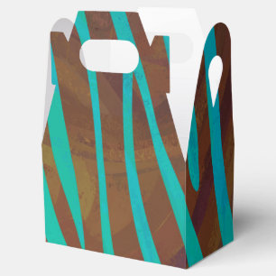 Caja Para Regalos Impresión de cebra Brown y Verde azulada