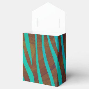 Caja Para Regalos Impresión de cebra Brown y Verde azulada