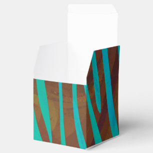 Caja Para Regalos Impresión de cebra Brown y Verde azulada