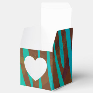 Caja Para Regalos Impresión de cebra Brown y Verde azulada