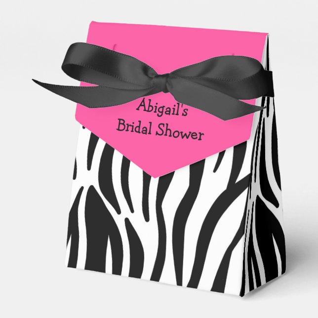 Caja Para Regalos Impresión de cebra rosa - Ducha de novia personali (Front Side)